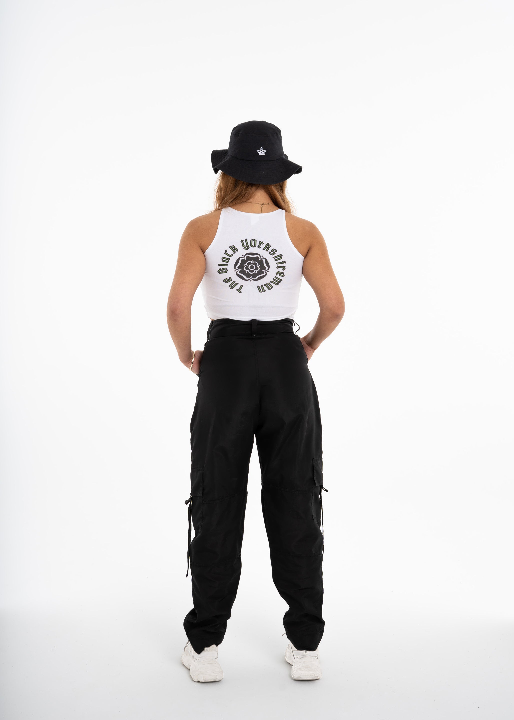 White/Black/Green Crop Top - The BlaCk YOrkshireman Collection by ACRA x Chiedu Oraka